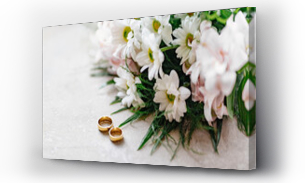 Kwiaty, ślub, żona, złote