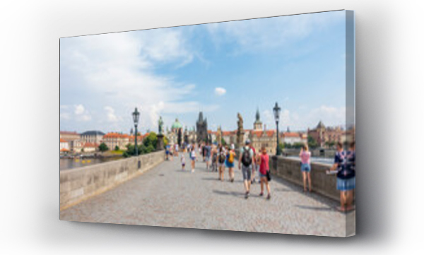 ludzie, most, posągi, zabytki