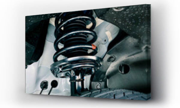 Wizualizacja Obrazu : #375340609 shock absorber strut with coil spring, suspension system of modern car