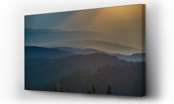 góry, kierunku, zachód