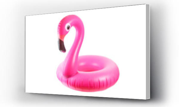 Wizualizacja Obrazu : #378481261 Pink pool. Inflatable flamingo for summer beach isolated on white background. Pool float party.