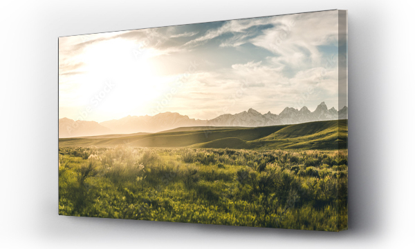 Wizualizacja Obrazu : #380725235 panorama of grand tetons and grassland
