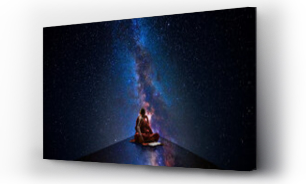 Wizualizacja Obrazu : #384757489 Buddhist novice looking at the universe