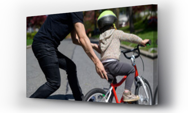 Wizualizacja Obrazu : #384866070 Dad teaching child to ride a bike