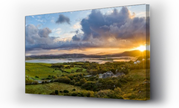Wizualizacja Obrazu : #384964444 Aerial panorama of Ballyiriston and Maas in County Donegal - Ireland.