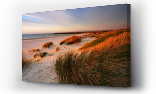 Bałtyk, dzika plaża, morze, plaża, trawa piasek, zachód słońca, Zachód słońca morze