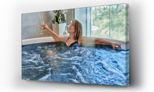 Wizualizacja Obrazu : #393442441 Senior woman chilling in swimming pool at health spa