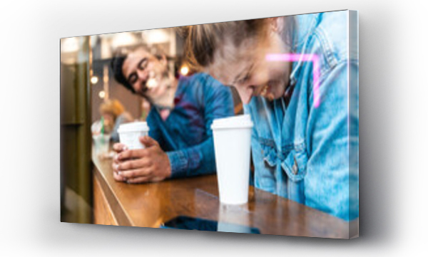 Wizualizacja Obrazu : #393442924 Friends having fun together in a coffee shop