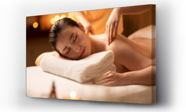 Wizualizacja Obrazu : #401389446 Young woman receiving massage at spa center