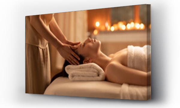 Wizualizacja Obrazu : #401389936 Young woman receiving facial massage at spa center