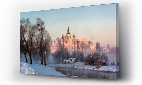 Wizualizacja Obrazu : #411953639 Pi?kna zima w miasteczku Supra?l, Podlasie, Polska