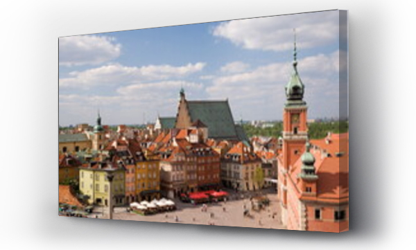 Widok z góry na Zamek Królewski i Plac Zamkowy, Stare Miasto, wpisane na Listę Światowego Dziedzictwa UNESCO, Warszawa, Polska, Europa