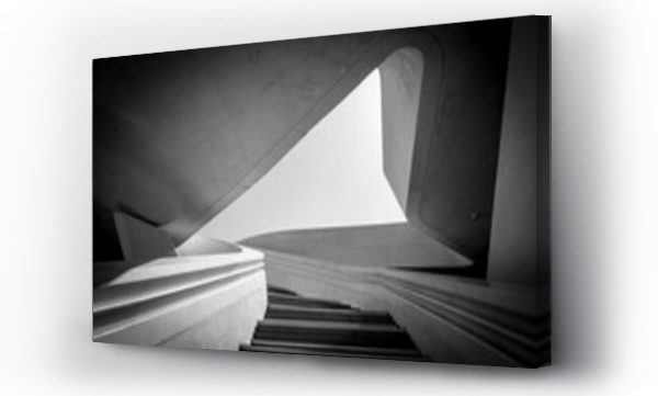 Wizualizacja Obrazu : #417446270 Modern architecture and empty staircase leading to a bright open space.