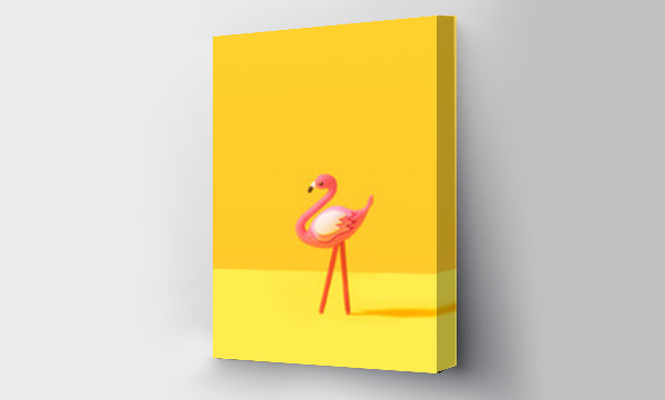 Wizualizacja Obrazu : #420588924 Minimal summer flamingo tropical concept. Illuminating yellow background.