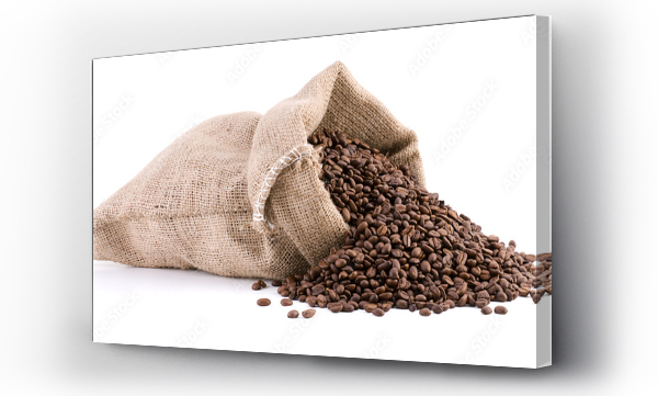 Wizualizacja Obrazu : #42272637 Worek Burlap pełen ziaren kawy odizolowany na białym tle