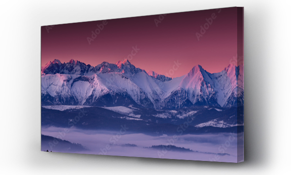 góry, tatry zima, wschód słońca