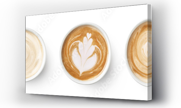 Wizualizacja Obrazu : #432128482 Set of paper take away cups of different coffee latte or cappuccino