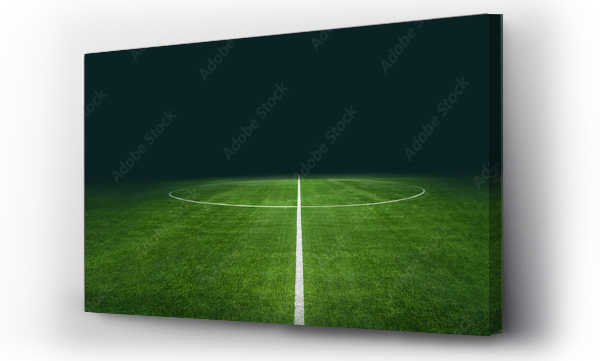 Wizualizacja Obrazu : #432828076 textured soccer game field with neon fog - center, midfield