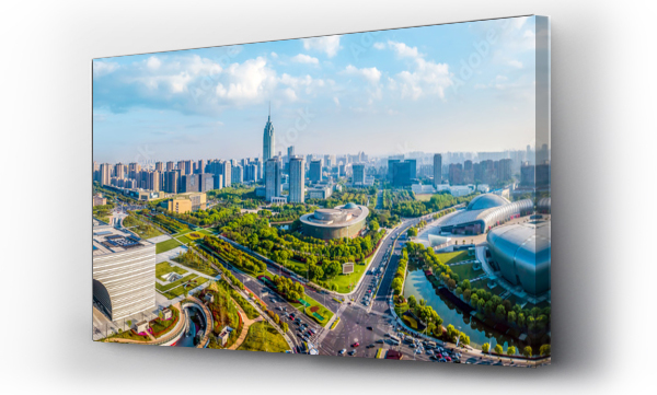 Wizualizacja Obrazu : #433885725 Fotografia lotnicza Changzhou miasto architektura krajobraz panorama