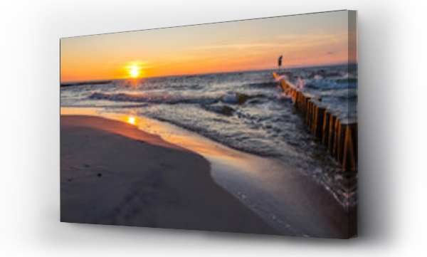 krajobraz, morze, morze bałtyckie, plaża, słońca, zachód słońca, Zachód słońca morze