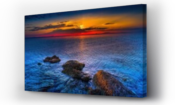 morze, skały, wschód słońca, Wschód słońca niebo