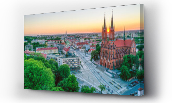 miasto, widok, widok z góry, zachód słońca