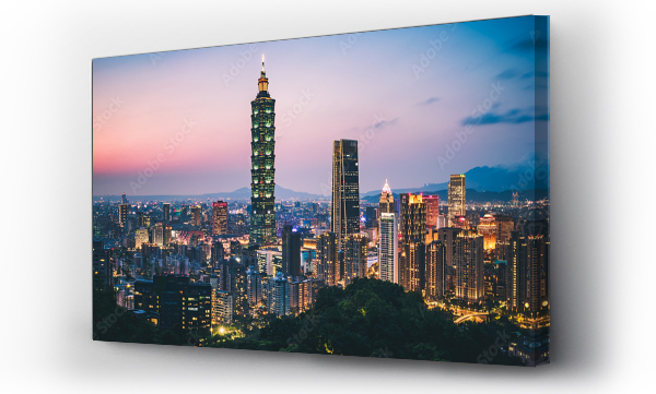 Wizualizacja Obrazu : #439122493 Taipei city view at elephant mountain, Taipei Taiwan