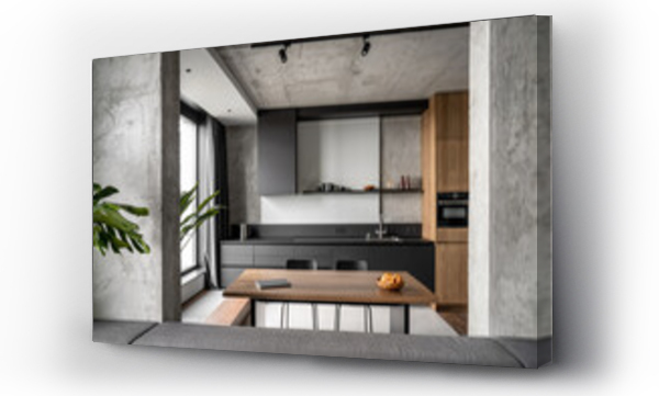 Wizualizacja Obrazu : #439388177 Interior in loft style with concrete elements