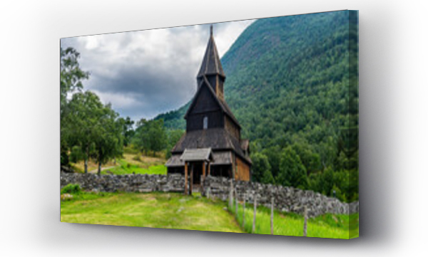 Wizualizacja Obrazu : #440157662 Norway, Lustrafjorden, Unesco world heritage site Urnes Stave Church