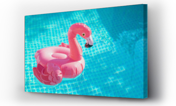 Wizualizacja Obrazu : #442055056 Inflatable pink flamingo in a pool with water. Summer Concept