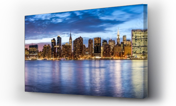 Wizualizacja Obrazu : #443304819 Manhattan skyline panorama at night, New York City, USA