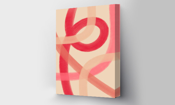 Wizualizacja Obrazu : #443933435 Modern Abstract Line Painting In Pink