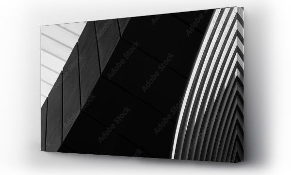 Wizualizacja Obrazu : #446719404 white and black line of cement and metal architecture banner background