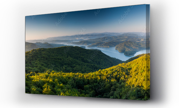 Wizualizacja Obrazu : #447569421 Lake Solina at sunrise, Solina, Pola?czyk, Bieszczady, sunrise