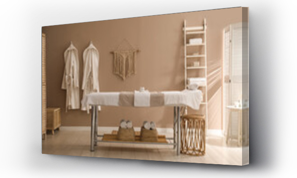 Wizualizacja Obrazu : #447611471 Stylish spa salon interior with massage table