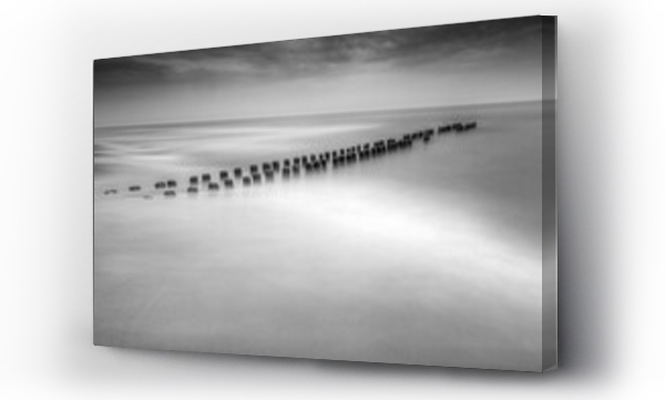 Wizualizacja Obrazu : #452458135 falochron na morzu zdj?cie czarno-bia?e minimalistyczne