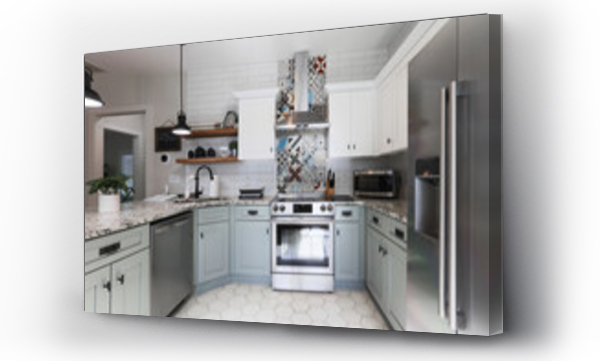 Wizualizacja Obrazu : #453216808 Single family interior decor, kitchen with retro style