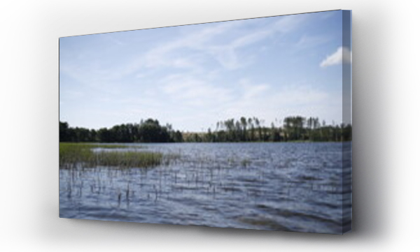 Wizualizacja Obrazu : #454192622 Pejza? jezioro w pochmurny letni dzie?