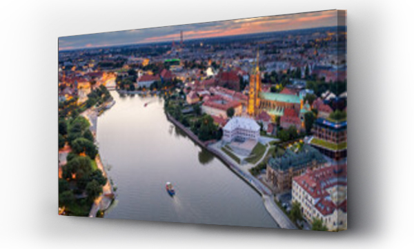 miasto, Panorama, wrocław, zachód