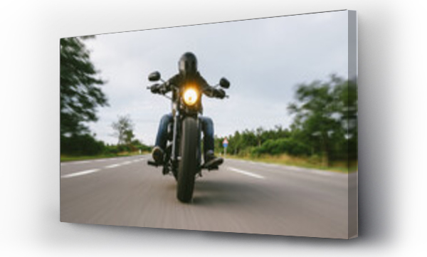 Wizualizacja Obrazu : #455592884 motorbike on the road riding. having fun riding the empty road on a motorcycle tour / journey