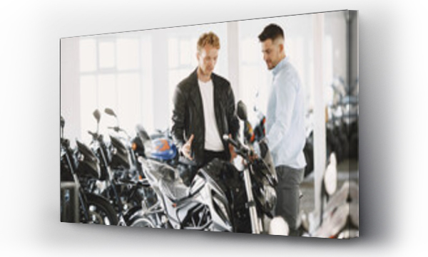 Wizualizacja Obrazu : #456084593 Handsome man choosing a motorcycle to buy