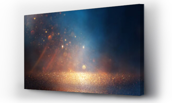 Wizualizacja Obrazu : #460035872 background of abstract glitter lights. gold, blue and black. de focused