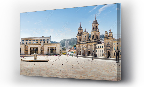 Wizualizacja Obrazu : #462471638 Panoramic view of Bolivar Square with the Cathedral and the Colombian Palace of Justice - Bogota, Colombia