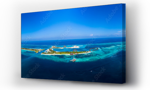 Wizualizacja Obrazu : #462695598 Maldives, Aerial panorama of Olhuveli and Bodufinolhu islands in summer