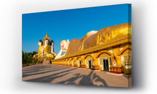 Wizualizacja Obrazu : #462725689 Myanmar, Mon State, Giant statue of reclining Buddha in Pupawadoy Monastery