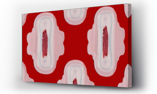 Wizualizacja Obrazu : #462770608 Pattern of bloodstained sanitary pads against red background