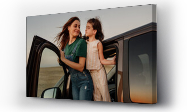 Wizualizacja Obrazu : #463712689 Mother enjoying with her daughter traveling by car