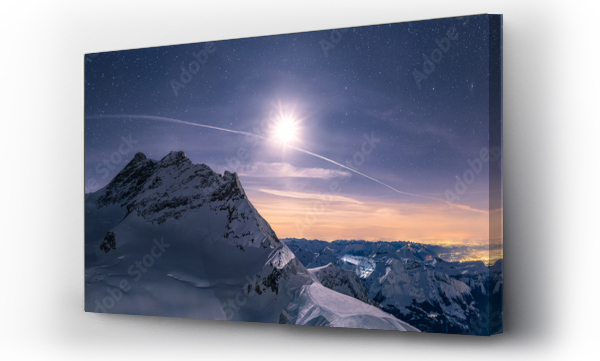 Wizualizacja Obrazu : #463726424 Moonlight panorama in the alps