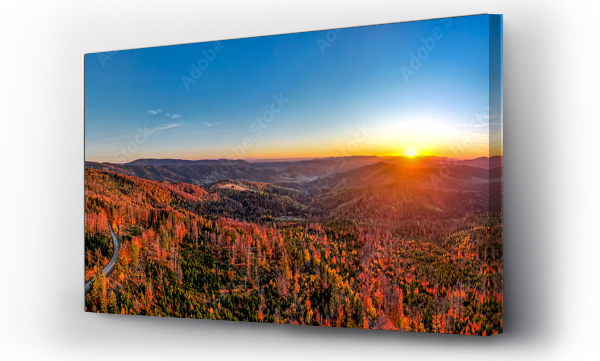 beskidy, góry, jesień, Szczyrk, zachód, zachód słońca