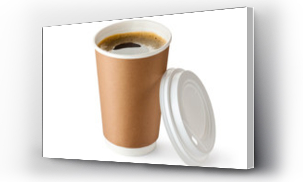 Wizualizacja Obrazu : #46852616 Opened take-out coffee in cardboard cup